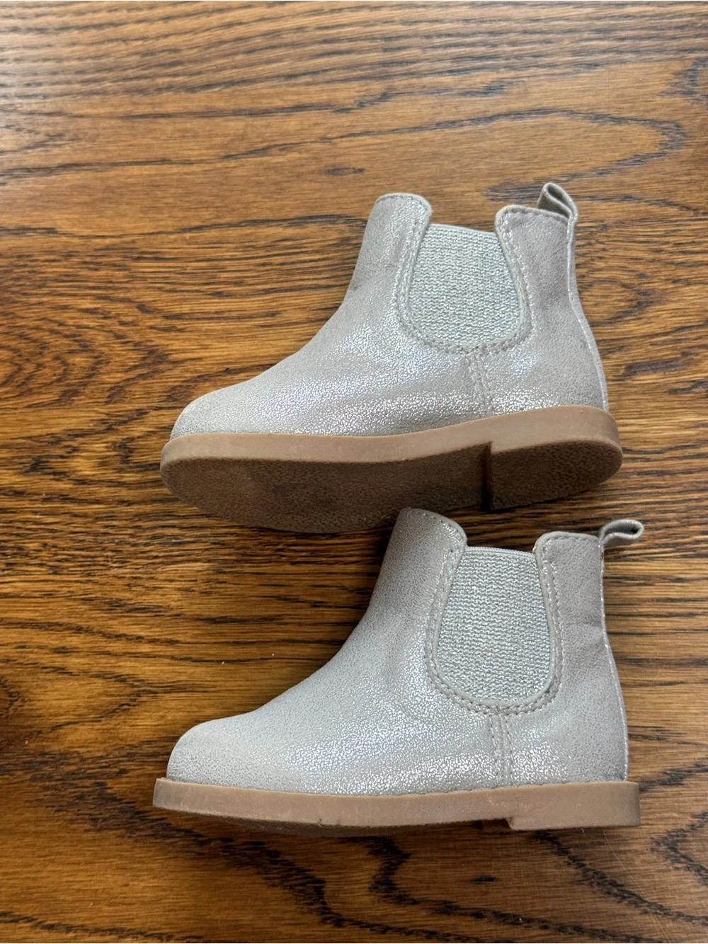 Gymboree Toddler Girls Silver Metallic Chelsea Fall Winter Ankle Boot Size 4